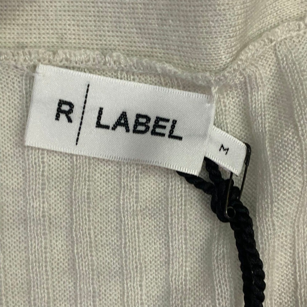 The Reset R LABEL Ribbed Knit Cardigan Button Front Long Sleeve Beige Women - Picture 10 of 14